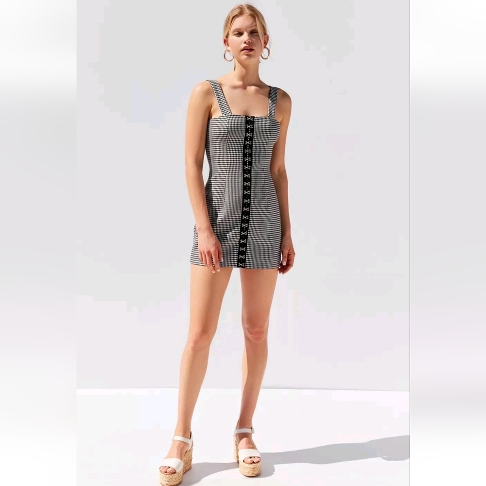 Finders Keepers Surrender  Mini Dress Gingham Hook-and-eye Front Preppy Y2K Smll